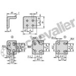 K1431.02 EQUERRE DE FIXAT.A1=43 B1=37 FORME: