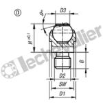 K0282.210 SUPPORT OSCILLANT M10 D1=20, FORME: