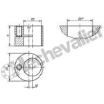 K0369.250 TROU EXCENTRIQUE D1=25 ACIER, D2=16