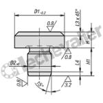 K0292.081 TETE D'APPUI D1=16 ACIER A OUTILS,