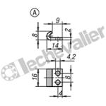 K0046.9142142 CONTRE-CROCHET, FORME:A ACIER INOX.