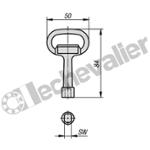 K1335.113 CLE POUR VERROU 1/4 TOUR POUR LOCAU