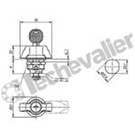 K1108.2186 VERROUS QUART DE TOUR AVEC BOUTON P