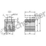 K1944.01 VERIN AVEC PIED MAGNETIQUE H=52
