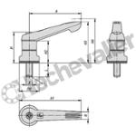 K1597.20816X10 MANETTE INDEXABLE AVEC PALIER