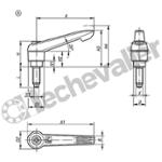 K0780.12061X40 MANETTE INDEXABLE AVEC EMBOUT D APP
