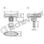 K1871.26506X30 POIGNEE EN T D=M06X30, A=65,1, B=14