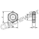 K0700.06 ECROU FILETAGE A DROITE M06 ACIER,