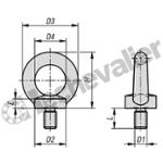 K1333.12 ANNEAU DE LEVAGE MALE SIMILAIRE A D