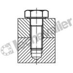K0870.05X25 VIS H AVEC TIGE M05X25 ACIER 8.8, D