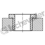 K1022.A0110X06 DOUILLE DE PERÇAGE A COLLERETTE, FO